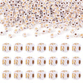 FASHEWELRY 500Pcs White Golden Letter Beads 4.5mm Square Alphabet Beads Acrylic Cube Letter R Beads for Friendship Bracelet Necklace Keychains Jewelry Making - color: Letter R