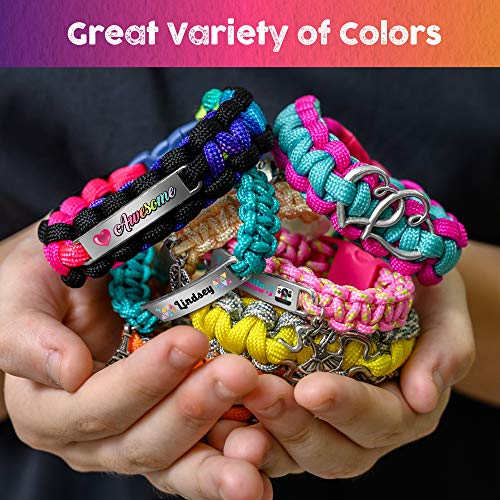 Paracord Bracelet Making Kit with Charms - Art & Craft Gift for Girls Age 8 9 10 11 12 & Teens 13 14 year old. Make Your Own Friendship & Fashion Jewelry for Birthday, Camp & Project Activity - style: Bracelet Making Kit