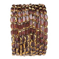 Glass Rice Beads Clear Purple 4x6mm 50pcs Faceted Oval Golden Edge Crystal Loose Beads for DIY Craft Jewelry Making - color: Clear Purple
