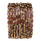 Glass Rice Beads Clear Purple 4x6mm 50pcs Faceted Oval Golden Edge Crystal Loose Beads for DIY Craft Jewelry Making - color: Clear Purple