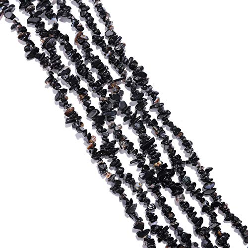 BEADIA Irregular Natural Black Onyx Stone Loose Semi Gemstone Beads for Jewelry Making 5-8mm 80cm - color: Black Onyx, size: 5-8mm 80cm