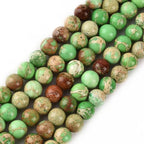 4mm Fruit Green Sea Sediment Imperial Jasper Round Gemstone Natural Stone Loose Beads for Jewelry Making Design Crafts 90 Pcs 15 Inch - color: Fruit Green, size: 4mm