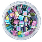 Mack and Rex Tila Bead Mixes (Mermaid) – Full Tila, Half Tila, Quarter Tila – Includes Purple, Teal, Turquoise, and Iridescent Clear Tila Beads with a Rainbow Finish, Teal and Lime Green and Olive - color: Mermaid, size: 5mm, 6mm