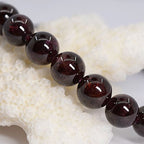 Justinstones Gem Semi Precious Gemstone 8mm Round Beads Stretch Bracelet 7 Inch Unisex - color: Red Garnet