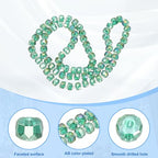 PATIKIL 75 Pcs 8mm OD 5mm Thick Crystal Glass Beads, Rondelle Crystal Beads Faceted Cut Gemstone Strand with Spacer Beads for Craft, Bracelet, Necklace, Emerald - color: Emerald