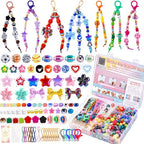TOHONGADON 883 PCS Bead Keychain Making Kit, Colorful Bead Keychain Kits, DIY Bag Charm Kit, with Video Manual Gift Bags, Perfect for Gifts Party Festival Family Activity - color: 883 Pcs Beads