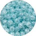 100pcs Crackle Glass Beads 8mm Round Crystal Glass Spacer Crafts Beads for Jewelry Making Necklace Bracelet Earrings DIY Crafts(Light Blue) - color: Light Blue, size: 8mm