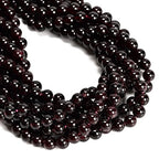 95pcs(2 Strand) 8mm Mozambique Natural Red Garnet Stone Beads, Smooth Round Healing Gemstone Beads for Jewlery Bracelets Earrings Making DIY - color: Garnet, size: 8mm