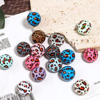 15Pcs Acrylic Beads Round 16mm Leopard Print Fit for DIY Jewelry Bracelet Necklace Keychain Beadable Pens Mobile Phone Chain Making Cute (Leopard Print-Mixed Color) - color: Leopard Print-Mixed color