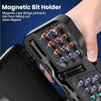 Ratcheting Screwdriver Set, 24-in-1 Multi-Bit Driver with 6.2° Fine Tooth Ratcheting Gear, S2 Steel Bits, Extended Lever Handle, Magnetic Tips, Compact Tool Kit for Home Repair & DIY - size: 24 PCS
