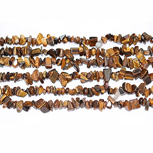 7-8mm Natural Yellow Tiger Eye Gemstone Chips Loose Beads Semi Precious for Jewelry Making DIY Handmade Craft Supplies 1 Strand per Bag Approxi 34" - color: Yellow Tiger Eye Chips
