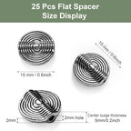 Tibetan Silver Stripe Spacer 15mm Flat Beads for Jewelry Making Supplies Adults Small Seed Bead for Necklace Earring Bracelet Making Kit Bulk 25 Pcs - color: Silver stripe flat