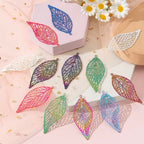 Dazzling Colorful Filigree Charms Hollow Out Multicolor Geometric Filigree Pendants for DIY Jewelry Making Earrings Necklaces Components - color: Leaf-1