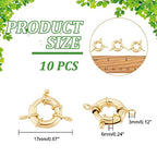 PH PandaHall 10pcs Real Gold Plated Metal Spring Ring Clasps Big Round Close Ring Clasp Findings for DIY Necklaces Anklets Jewelry Making 17mm Diameter - color: Gold/10pcs, size: 17mm