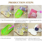 Vcekract 12 Pcs Diamond Painting Kits, Butterfly Diamond Art Refrigerator Magnets, Diamond Art Kits for Adults, Fridge Magnet Diamond Art Kits, DIY Crafts Kits for Adults - color: Butterfly