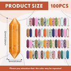 Nuenen 100 Pcs Healing Crystals Stones Sets, Hexagonal Bullet Shaped Wand Stones Bulk Gemstone Amethyst Chakra Crystals for Witchcraft Meditation Divination Mothers Day Gifts Women
