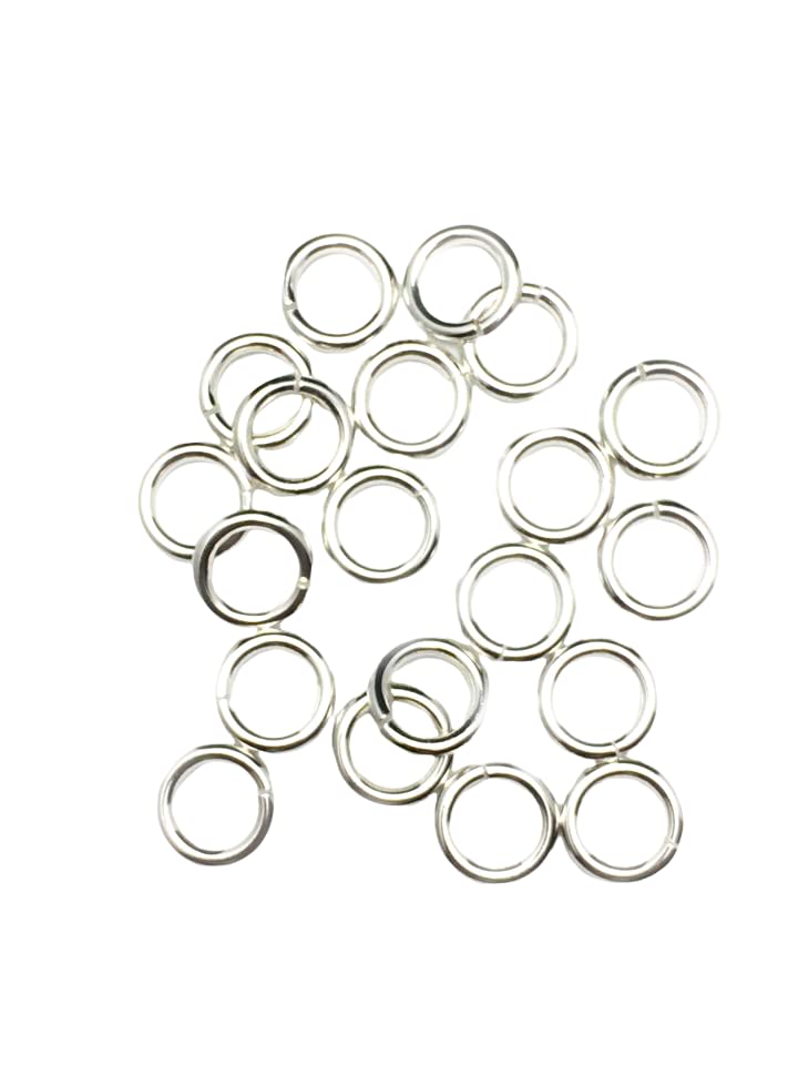 20pcs 925 Sterling Silver Open Jump Rings, 16 Gauge 7.7mm OD/5.0mm ID Made in USA by CRAFT WIRE - size: 7.7mm OD/5.0mm ID