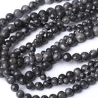 12MM Black Larvikite Round Loose Beads Natural Gem Beads Crystal Energy Stone Beads for Jewelry Making DIY Bracelet Necklace - color: Black Larvikite, size: 12MM