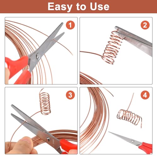 uxcell Soft Copper Wire (14 Gauge, 32.8 FT), 99.9% Pure Bare Copper Wire 1.6mm Solid Craft Wire for DIY Crafting Gardening Decoration (10Meter) - size: 14 Gauge X 32.8 Ft