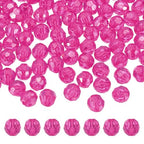 MECCANIXITY 400pcs Czech Faceted Bicone Beads 8mm Glass Spacer Bead Bulk for Jewelry Making & DIY Craft, Rose Red - color: Rose Red