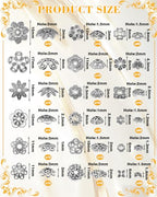 FIVEIZERO 240Pcs Silver Flower Bead Caps for Jewelry Making, 18 Styles Filigree Spacer Caps, Multi-Petal Design, 6mm–16mm for Earrings, Bracelets & Necklaces - color: Silver