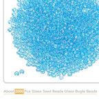 uxcell 2000 Pcs Glass Seed Beads Bulk, 1.5mm Mini Glass Bugle Beads for DIY Earrings, Necklaces, Bracelets, Jewelry Making, Light Sky Blue - color: Light Sky Blue, size: 1.5mm