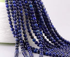 Natural Stone Beads 100pcs 6mm Lapis Lazuli Round Genuine Real Stone Beading Loose Gemstone Hole Size 1mm DIY Charm Smooth Beads for Bracelet Necklace Earrings Jewelry Making (Lapis Lazuli Blue, 6mm) - color: Lapis Lazuli Blue, size: 6mm