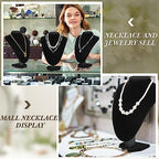 Huquary 6 Pcs Necklace Display Stand Necklace Holder Jewelry Bust Display Stands for Selling Home Store Trade Shows Photography Props Retail(Black,Velvet) - color: Black