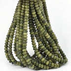 ICAI Beads 5x8mm Natural Rondelle Spacer Loose Beads for Jewelry Making DIY Crafts Design 1 Strand 15" APPR (Canadian Jade) - color: Canadian jade, size: 5x8