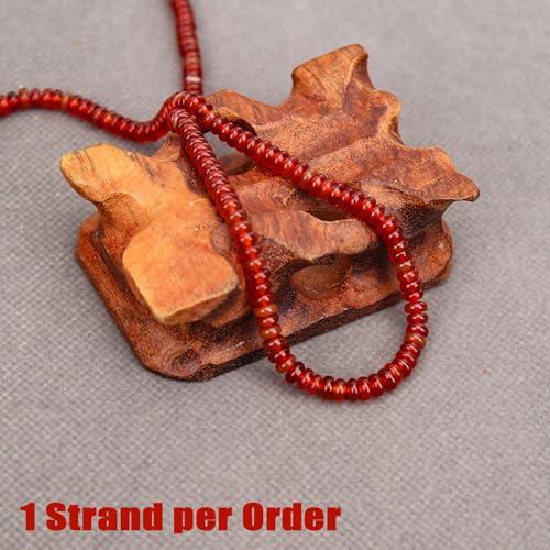 BONNY BOXX 1 Strand (150PCs) Natural 2 * 4mm Carnelian Rondelle Beads, Natural Abacus Disk Stone Beads Loose Spacer Gemstone for DIY Bracelet Necklace Jewelry Making - color: Carnelian, size: 2*4MM