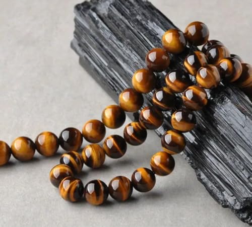 Tiger Eye Beads 8mm Round Natural Gemstone Loose Beads for Jewelry Making Bracelets DIY Crafts