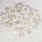 16-Pcs Crystal Jewelry Making Charms Silver Pendant Charm For Women Making Jewelry Crafts Rhinestone Charms - color: Clover