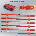 1000V Insulated Electrician Screwdriver Set - 13-Piece Professional Electrical Screwdriver Set Insulation Handle CRV Steel Magnetic Phillips Slotted Pozi Torx Tips VDE & GS Certified - style: 13 PCS VDE Interchangeable Pro