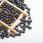 1000pcs Acrylic Number Beads 0-9 Round 4x7mm Mixed for Jewelry Making and DIY Bracelets, Necklaces, Key Chains (Bf Black White) - color: Bf Black White