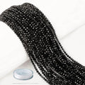 AD Beads Natural Gemstone Diamond-Cut Micro-Faceted 4mm Small Round DIY Necklace Bracelet Jewelry Making Beads (Black Tourmaline) - color: Black Tourmaline