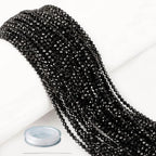 AD Beads Natural Gemstone Diamond-Cut Micro-Faceted 4mm Small Round DIY Necklace Bracelet Jewelry Making Beads (Black Tourmaline) - color: Black Tourmaline