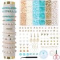 TOIPINIO Bracelet Making Kit Jewelry Making Supplies Kit Natural Stone Beads for Irregular Natural Stone with for DIY Craft Friendship Bracelet/Necklace/Earrings for Adults (Lapis Lazuli+Aquamarine) - color: Lapis Lazuli - Aquamarine