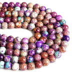 100pcs Natural Stone Beads 8mm Purple Imperial Jasper Round Genuine Real Stone Beading Loose Gemstone Hole Size 1mm DIY Charm Smooth Beads for Bracelet Necklace Earring Jewelry Making Crafts - color: Purple Imperial Jasper