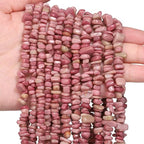 30in Rhodochrosite Natural Chip Stone Beads 5-8mm About 230pcs, Irregular Drilled Light Rosy Pink Bead for Bracelets Jewelry Making Supplies for Adults, DIY Crafts. - color: Rhodochrosite