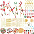 Ecoofor 251 Pcs Christmas Keychain Making Kit for Adults — Includes 20 Keychain Clips, 25 Extender Chains, 81 Charms, Beading Accessories, Jewelry Pliers — DIY Bag Charms & Jewelry Craft Kit - color: Christmas Joy Set