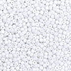 2000pcs Glass Seed Beads Bulk, 4mm 6/0 Mini Pony Spacer Small Individual Color Seed Beads for DIY Bracelet Necklaces Wrist Jewelry Making, White - color: White