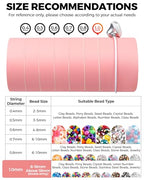 2 Rolls FIVEIZERO Elastic Bracelet String Cord – 0.4/0.5/0.6/0.7/0.8/1mm Clear Stretchy Bead Cord, 218 Yards Total for Bracelets, Necklaces, Beading, and Jewelry Making - size: 1mm Round Crystal Clear (2 Pack)