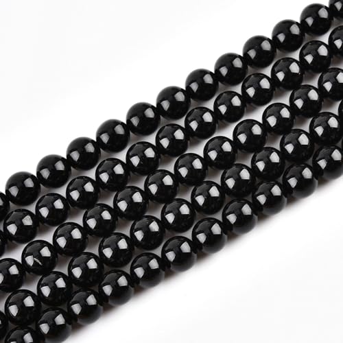 10mm Natural Black Onyx Beads Round Agate Gemstone Loose Beads for Jewelry Making (36-38pcs/strand) A - color: Black Onyx, size: 10mm