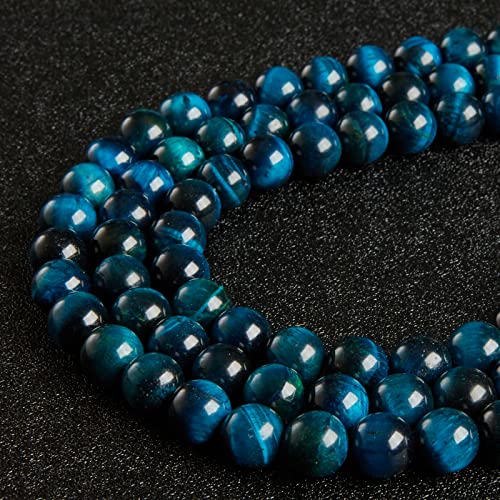 150pcs 8mm Aquamarine Tiger Eye Beads Natural Gemstone Beads Round Loose Beads for Jewelry Making - color: Aquamarine Tiger Eye, size: 8mm