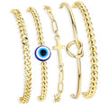 Gold Bracelets Set for Women Stack, Chunky Thick Bracelets Stack for Women Trendy, Simple Dainty Thin Gold Plated Cuff Stackable Bracelets With Beaded Cuban Paperclip Snake Rope Bangle Hand Chain Jewelry - style: Style 13-gold