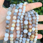 90pcs Adabele Natural Bamboo Leaf Agate Healing Gemstone 4mm (0.16 inch) Small Round Beads Gem Stone Spacer for Craft Jewelry Making GF8-4 - color: Bamboo Leaf Agate, size: 4mm (90pcs/1 Strand)