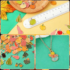 MARFOREVER 120 PCS Pumpkin Charms for Jewelry Making, Fall Charm Assorted Thanksgiving Autumn Enamel Pumpkin Alloy Charms Pendants for DIY Jewelry Crafts Thanksgiving Day Gift - style: Pumpkin