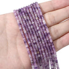BEADIA Natural Light Amethyst Short Cylinder Beads 2x3mm 155pcs Tube Loose Semi Gemstone Beads for Jewelry Making Design - color: Light Amethyst