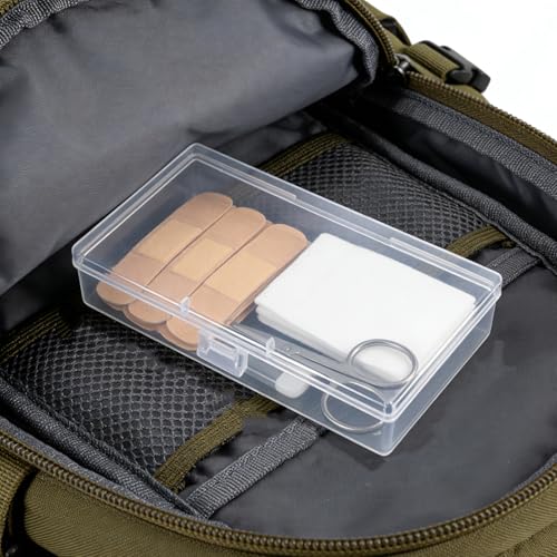 12 Pack Rectangular Clear Plastic Storage Containers Box with Hinged Lid for Beads and Other Small Craft Items (5.7 x 2.95 x 1.18 inch) - size: 5.7 x 2.95 x 1.18 inch