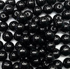 200PCS 8mm Glass Beads for Jewelry Making Soild Black Round Loose Beads for Bracelets DIY Crafts (Black) - color: 0Black